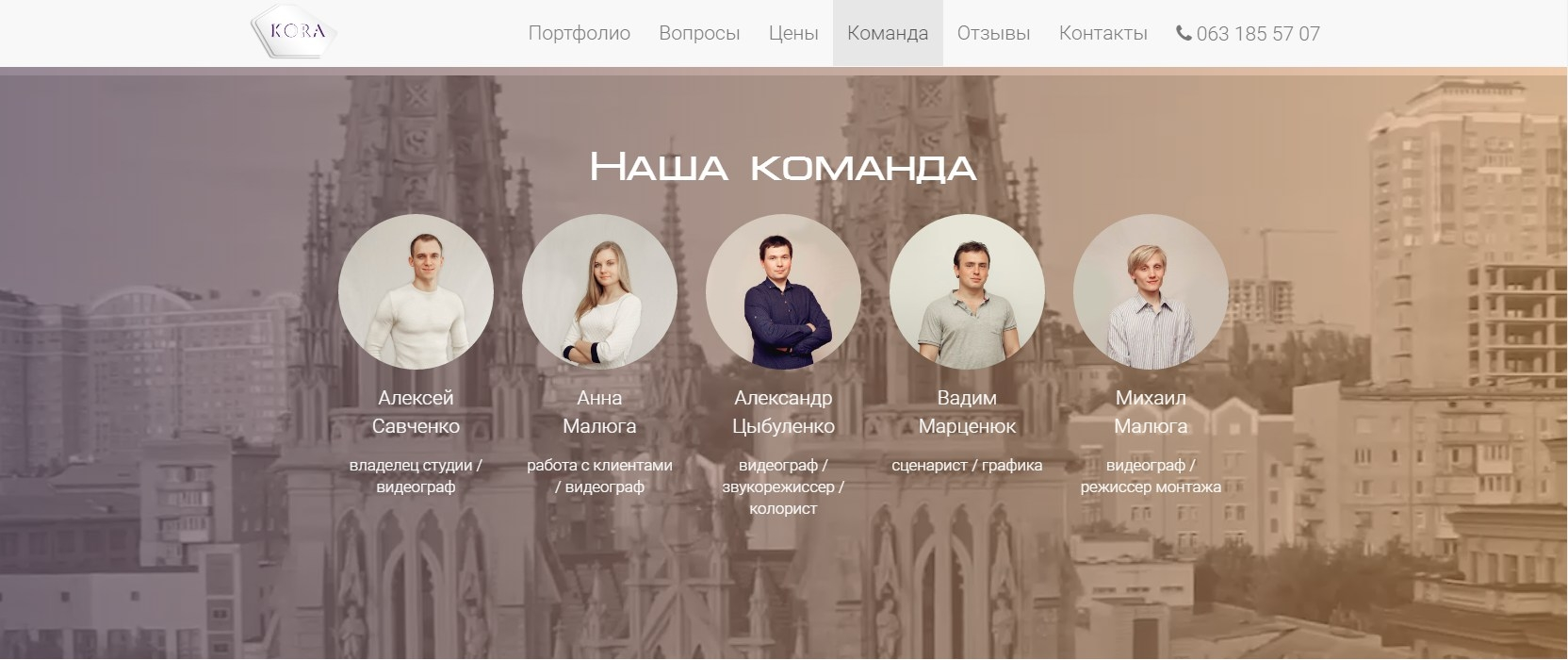 сторінка команди сторінка команди