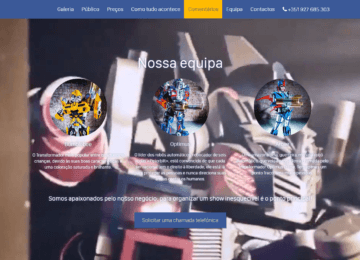 Лендінгем для організації вечірок в стилі Трансформери